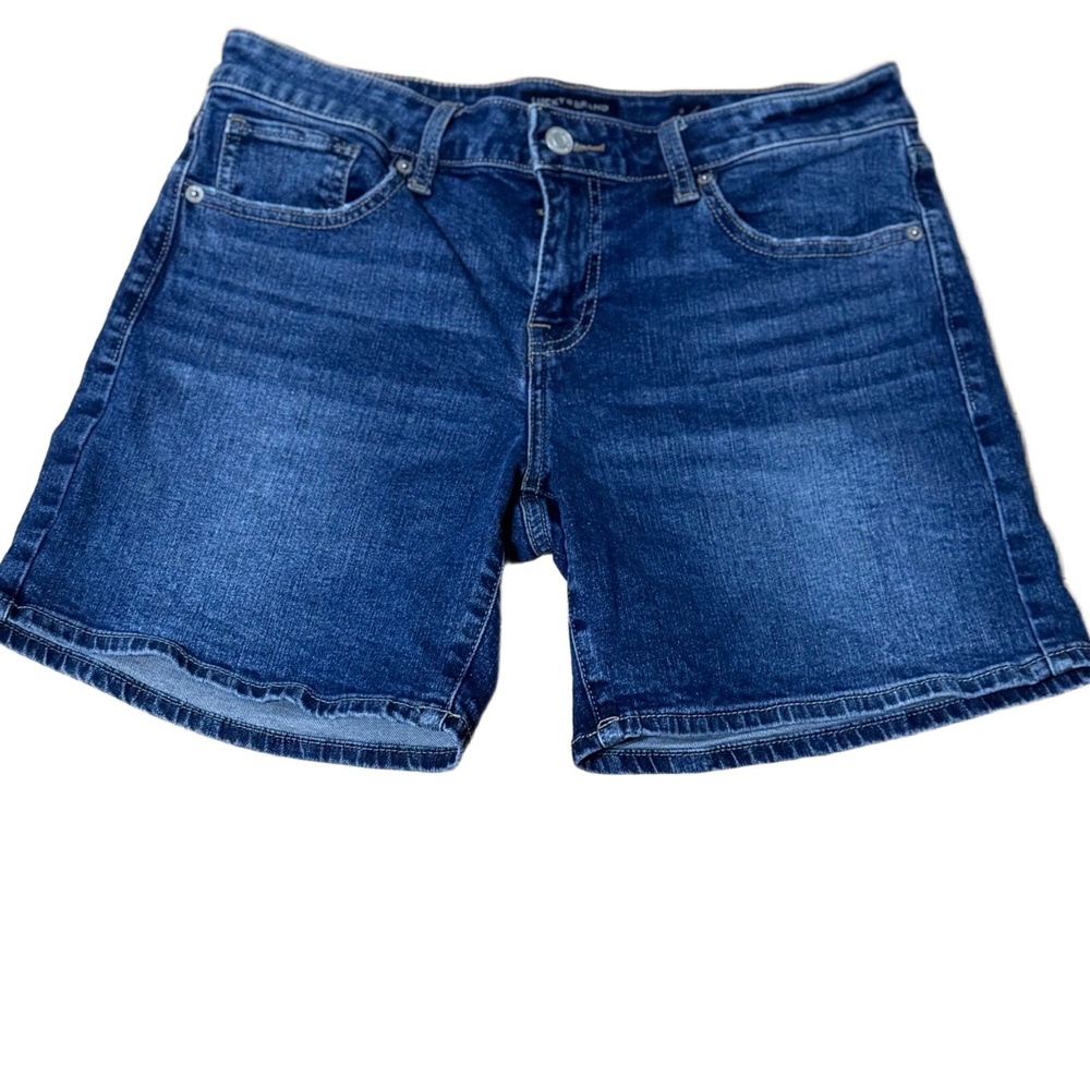 LUCKY BRAND Womens Size 6 28 Denim Shorts Medium Blue High Rise 5 Pocket